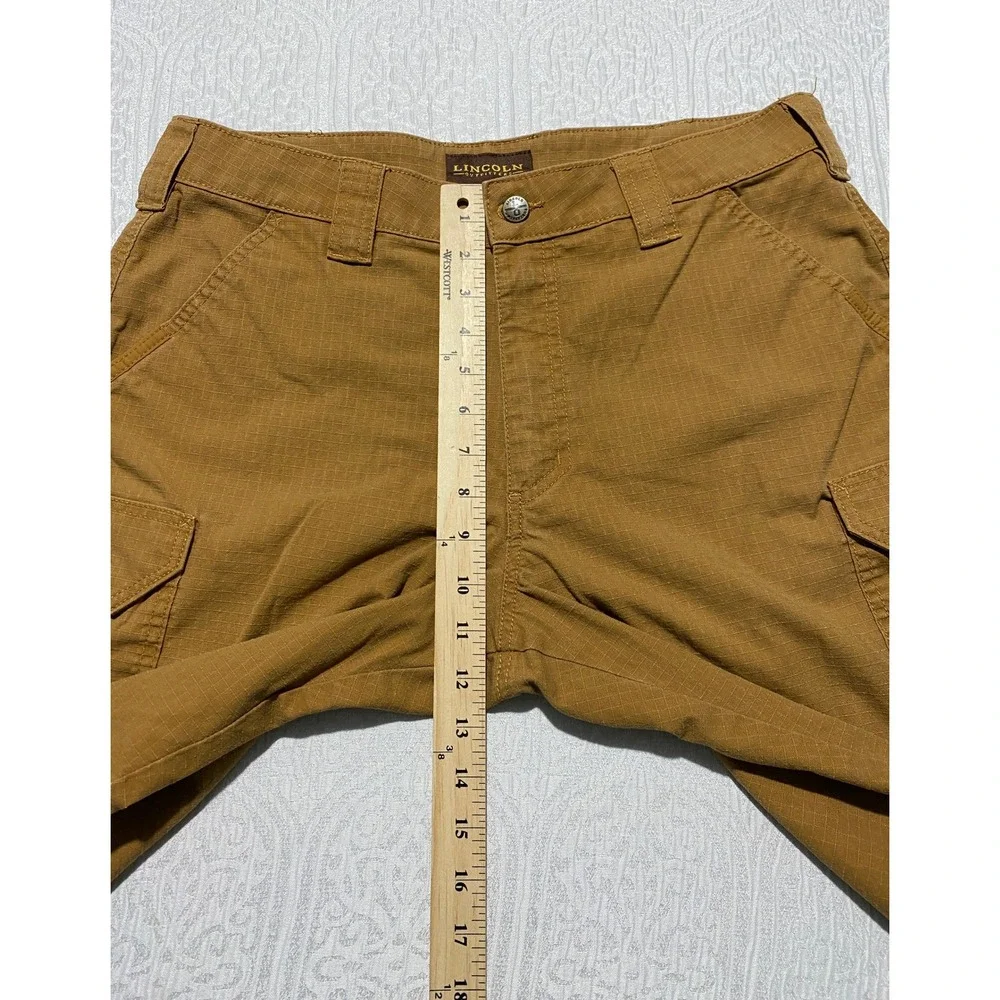 Lincoln‎ Outfitters Workwear Mens Brown Ripstop Cargo Shorts Size 34